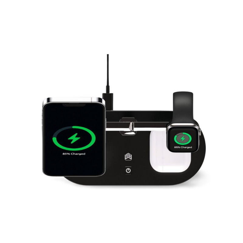 Station de Recharge 3-en-1 Compacte avec Fonction Veilleuse