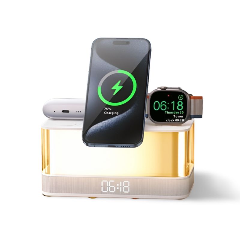 Chargeur Sans Fil Intelligent avec Horloge LED™