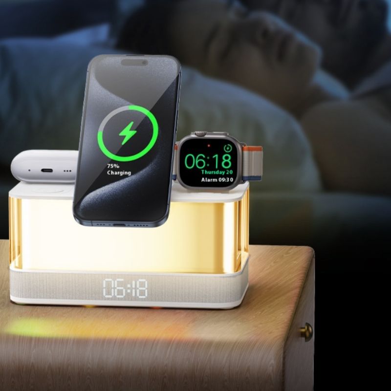 Chargeur Sans Fil Intelligent avec Horloge LED™