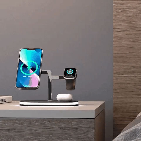 Chargeur 3-en-1 Compact et Lumineux