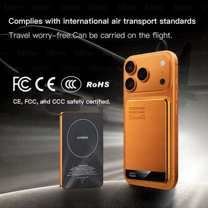 10000Mah Ultra Slim Magsafe Power Bank 20W Magnetic Wireless Fast Charging CCC Portable Battery for Apple Watch Iphone Samsung