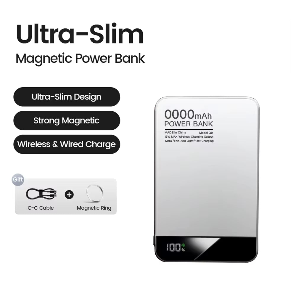 10000Mah Ultra Slim Magsafe Power Bank 20W Magnetic Wireless Fast Charging CCC Portable Battery for Apple Watch Iphone Samsung