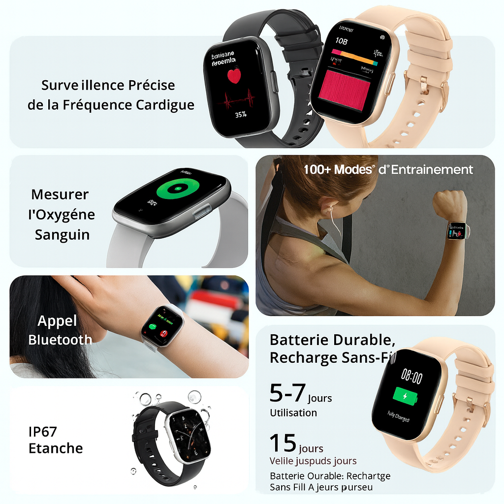 Montre connectée AMOLED ultra-claire ™