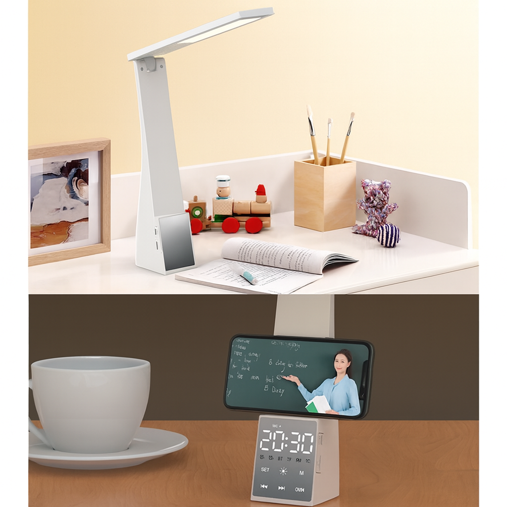 Lampe LED avec Haut-Parleur Bluetooth et Horloge Numérique™