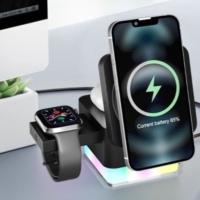Chargeur 3-en-1 Sans Fil avec LED™