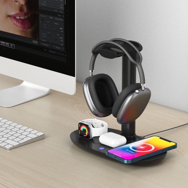 Support Casque & Chargeur 4-en-1™