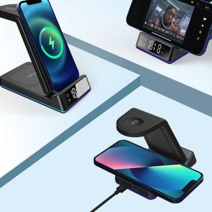 Chargeur Sans Fil 5-en-1 – 15W avec Horloge LED RGB™