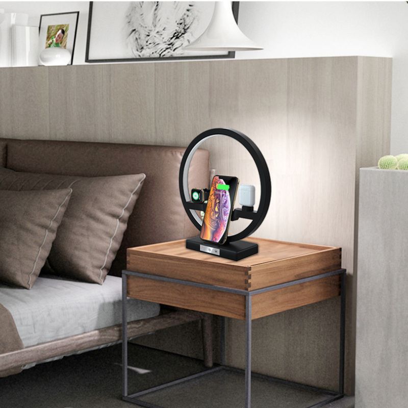 Lampe de Chevet 4 en 1 avec Chargeur Sans Fil™