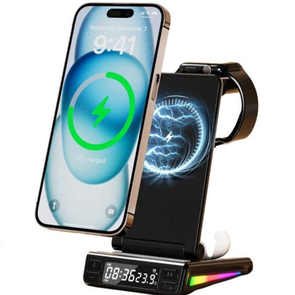 Chargeur Sans Fil 5-en-1 avec Réveil LED™