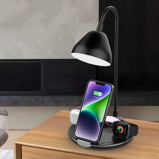 Lampe de Chevet Intelligente 4-en-1 avec Charge Sans Fil™