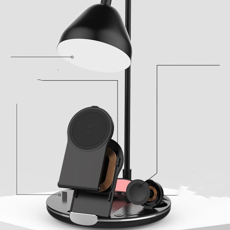 Lampe de Chevet Intelligente 4-en-1 avec Charge Sans Fil™