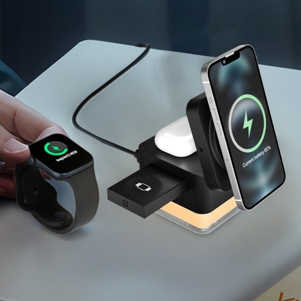 Chargeur 3-en-1 Sans Fil LED
