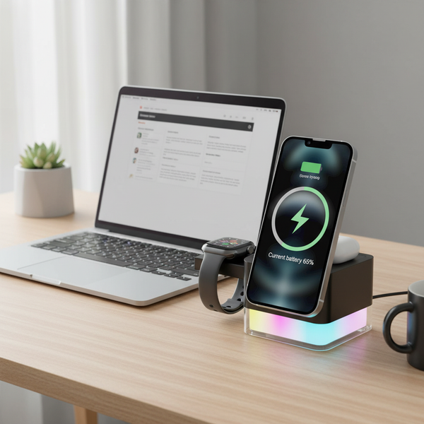 Chargeur 3-en-1 Sans Fil LED