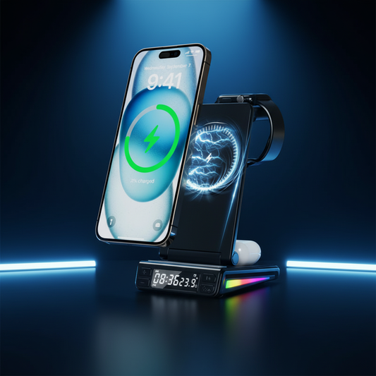 Chargeur Sans Fil 5-en-1 avec Réveil LED™