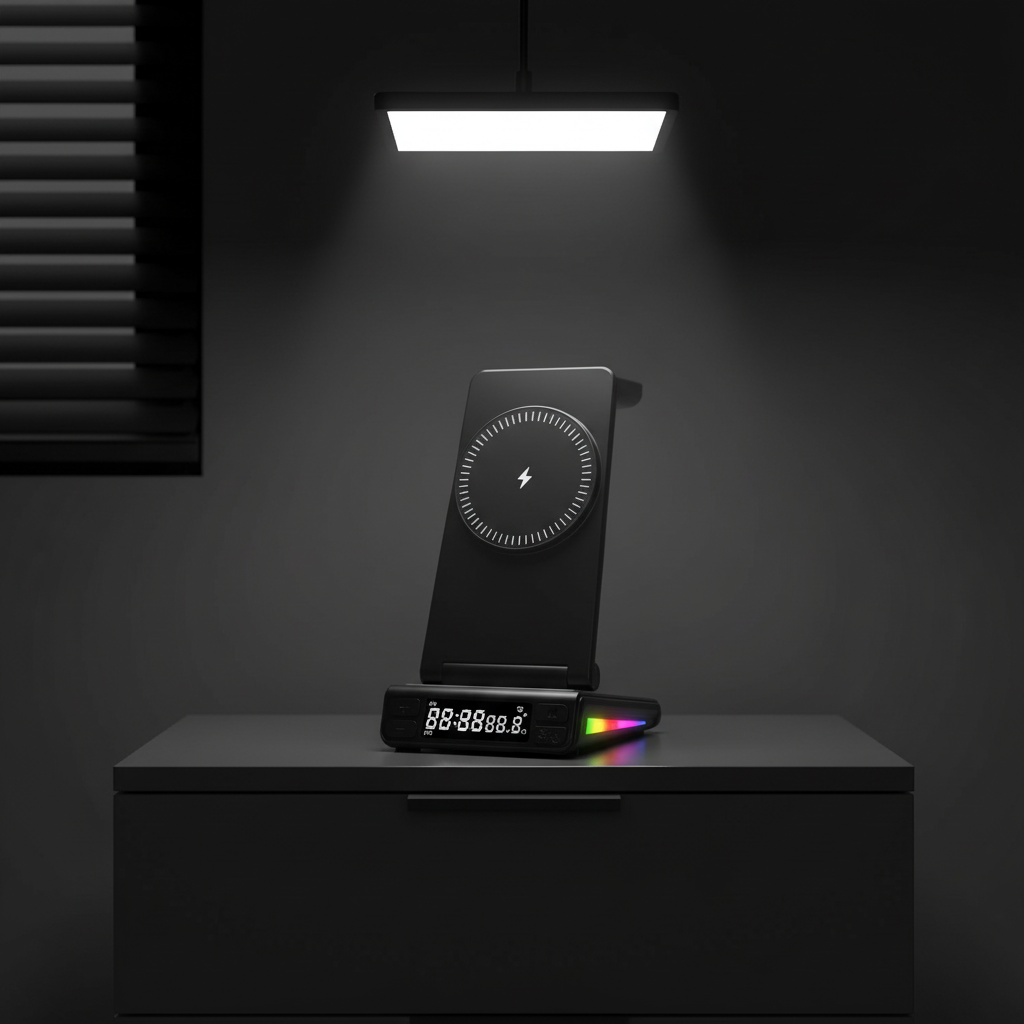 Chargeur Sans Fil 5-en-1 avec Réveil LED™