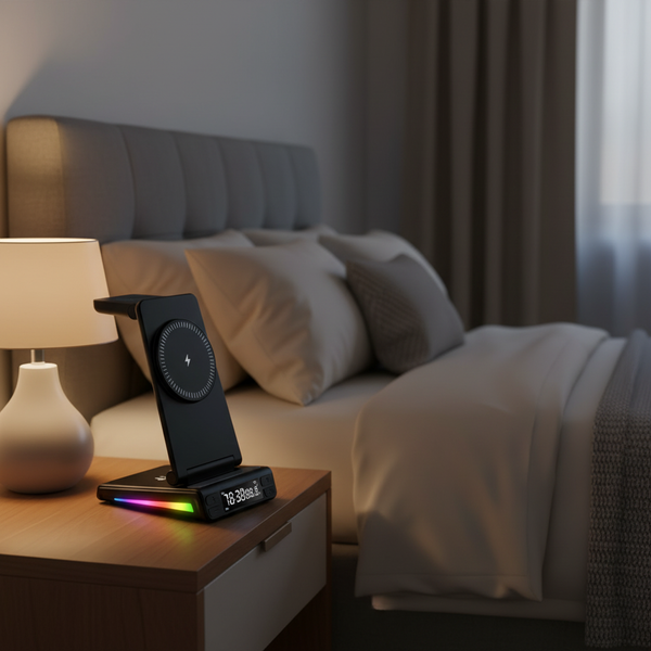 Chargeur 5-en-1 Réveil LED