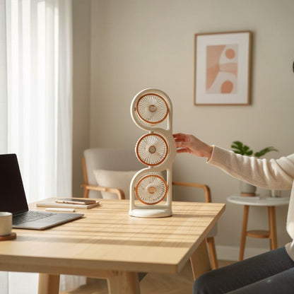Ventilateur 3 Têtes Rechargeable 360°